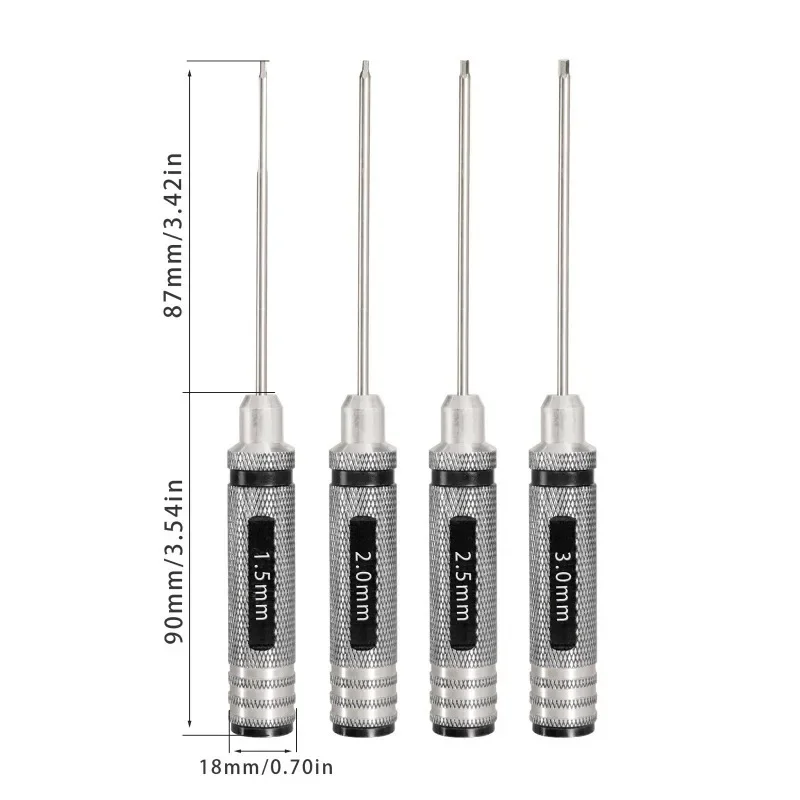 Rc Helicopter Tool Kit - Allen Tornavida Sertleştirilmiş Uçlar 1.5mm 2mm